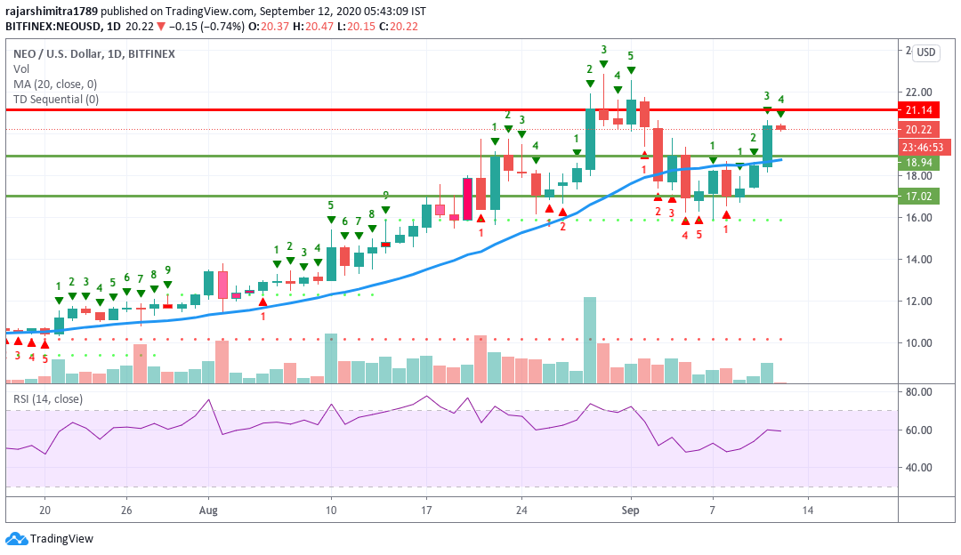 NEO/USD daily chart