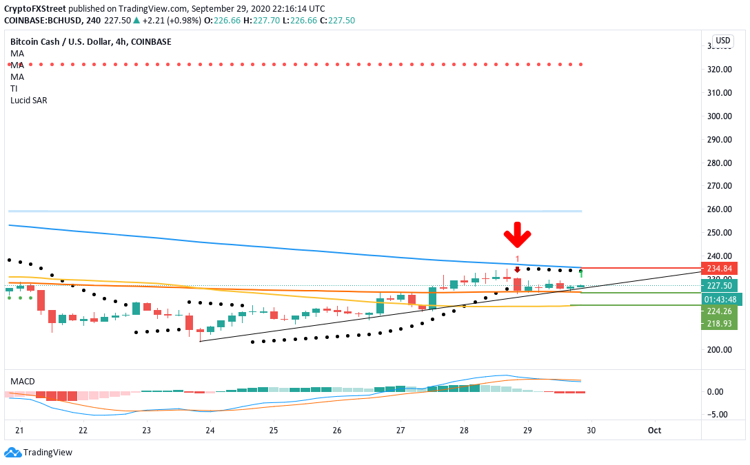 bchusd 4-hour chart