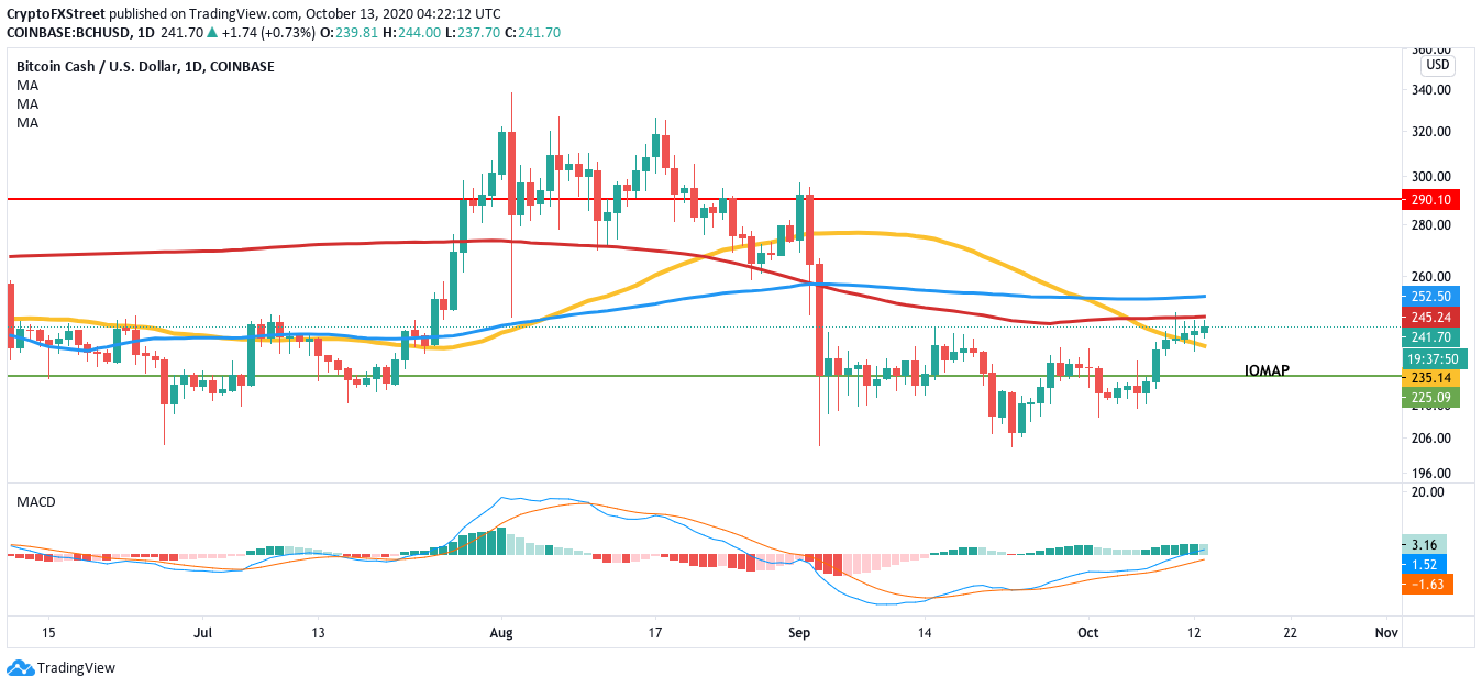 BCH/USD daily chart