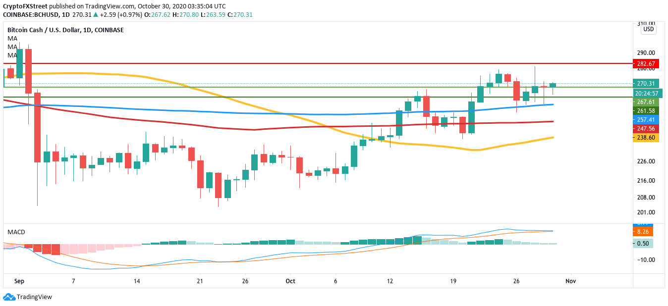 BCH/USD daily chart